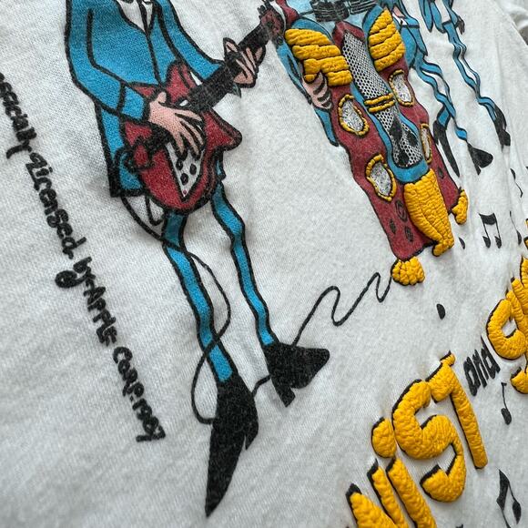 Vintage 80s The Beatles Twist and Shout Apple Band T Shirt Touch of Gold Single - Picture 4 of 10